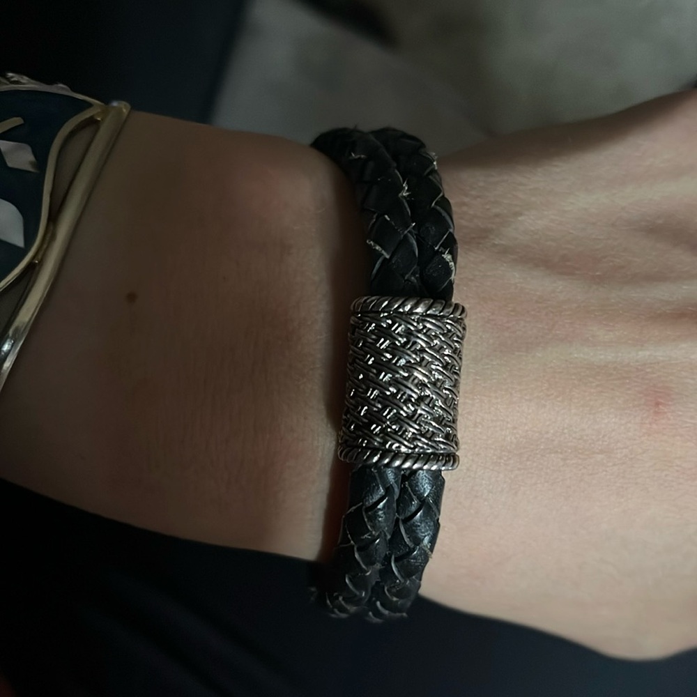 Leather rocker bracelet